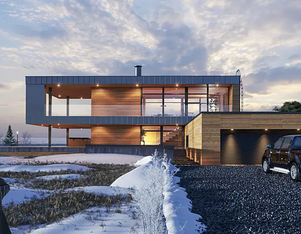 Визуализация загородного дома в Финляндии/ Visualization of a contemporary home in Finland.