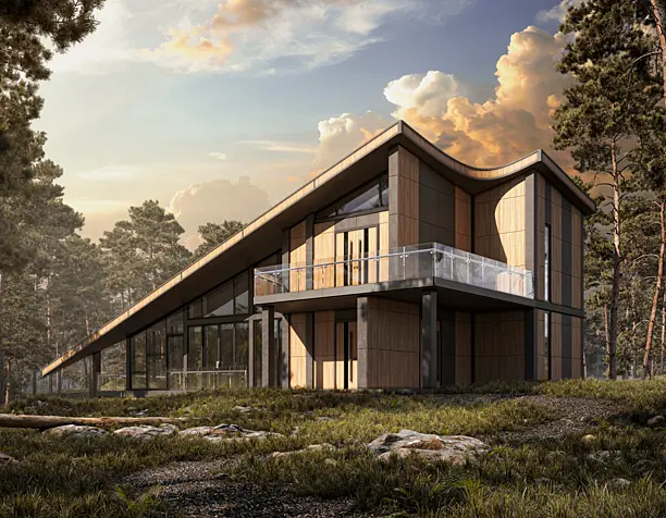 Modern in the woods (сделано по референсу)