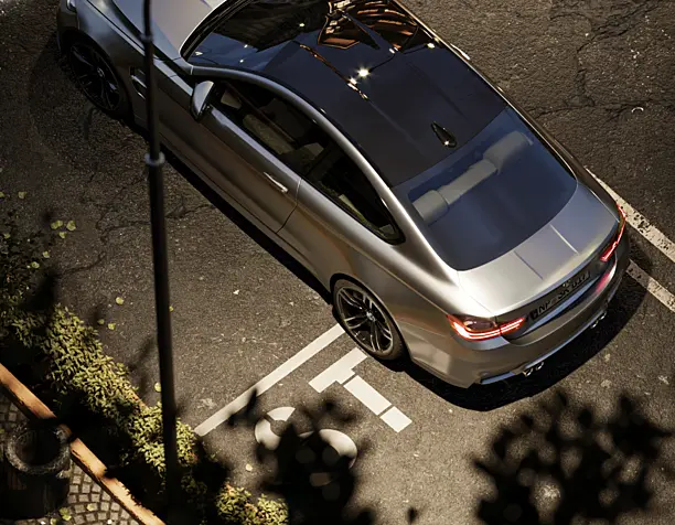 bmw m4 in the street