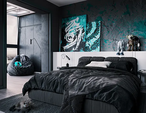 Dark bedroom