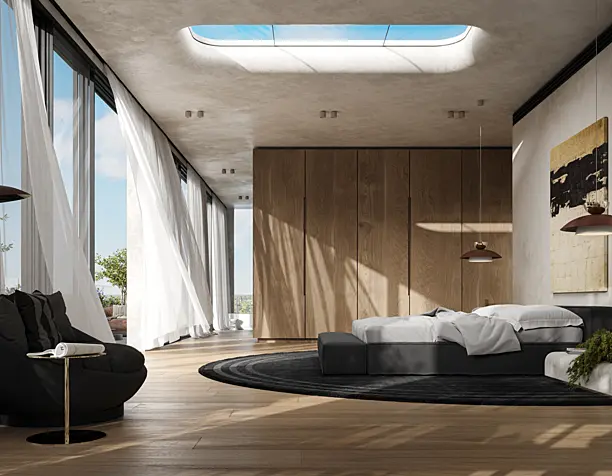 Penthouse bedroom