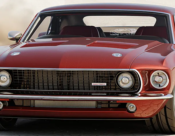 Visualization of the Ford Mustang Mach 40 in the desert