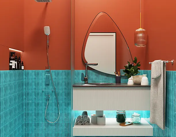 Orange Bathroom