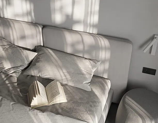 Minimal gray bedroom