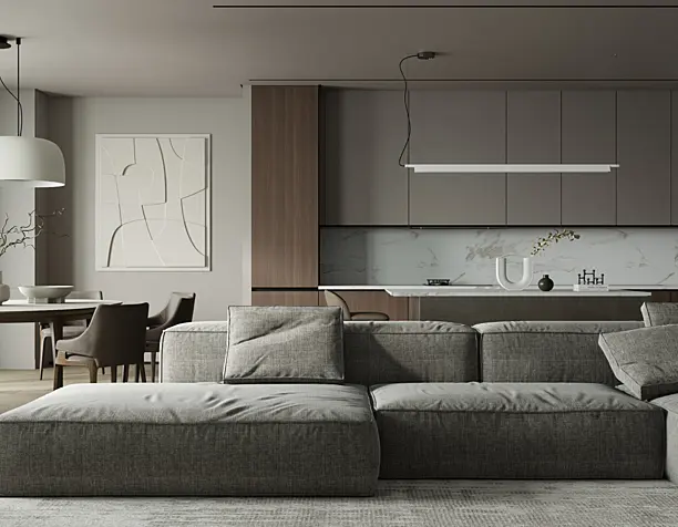 LIVING ROOM & KITCHEN