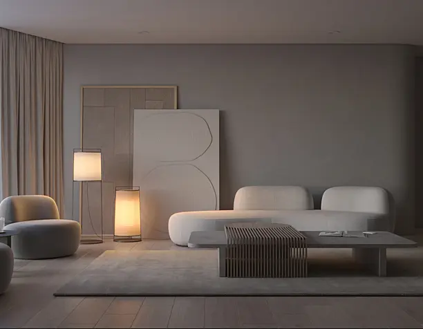 3D визуализация гостиной (сделано по референсу)