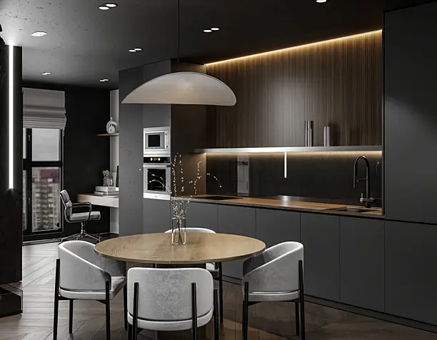 flat in black style
