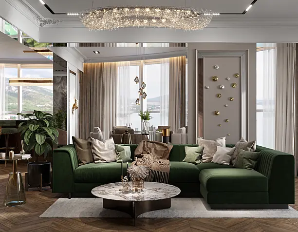 Kitchen-living-dining room. Apartments "To the sea"