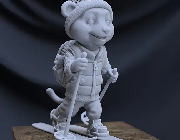Тигрёнок лыжник - модель для 3D печати
