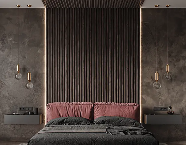 Burgundy bedroom