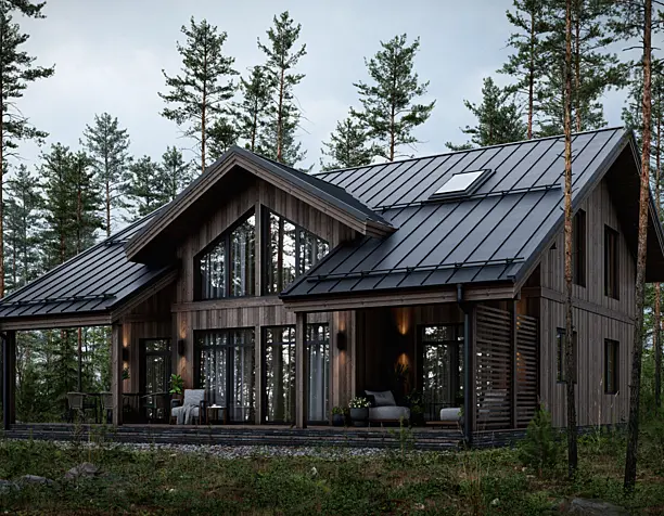 HOUSE IN A PINE FOREST