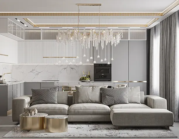 AC «EDELWEISS» Kitchen-living room
