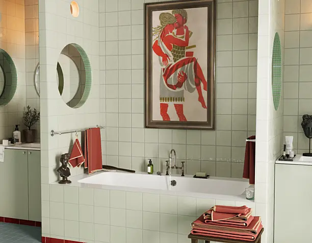 GREEN MODERN RETRO BATHROOM
