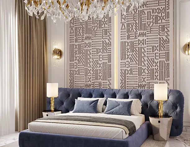 Interior bedroom Royale capitonne (сделано по референсу)