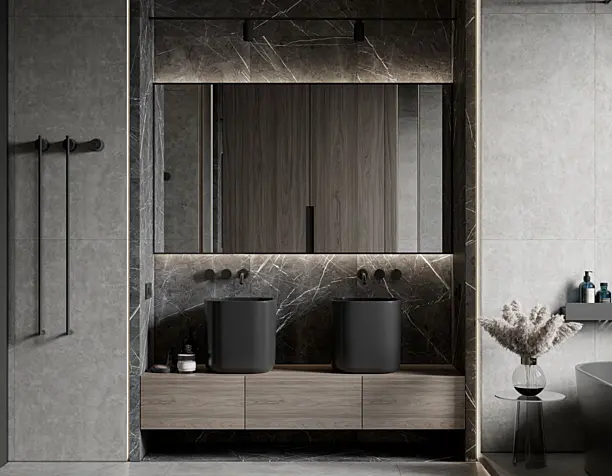 Modern Black Bathroom