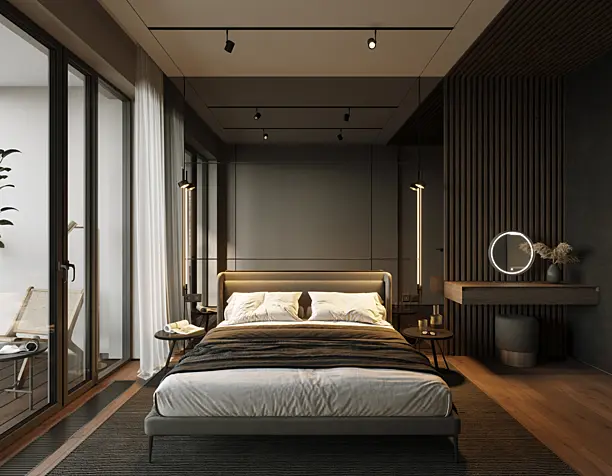 PLATINUM 17th floor apartment Dark Bedroom