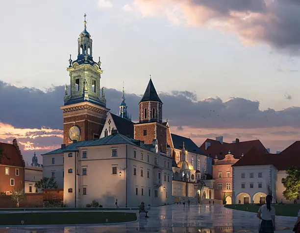 Krakow, Wawel Castle, Evening render