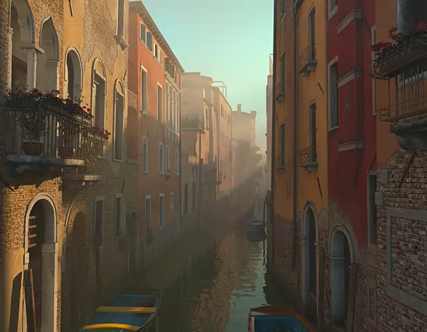 Foggy morning in Venice (работа по референсу)