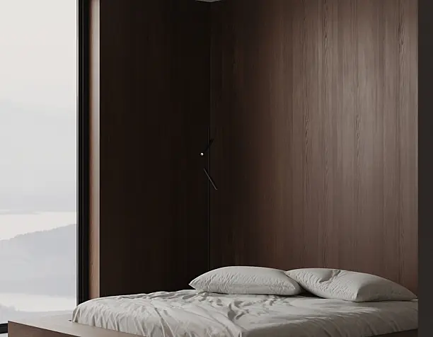 Master - bedroom with cabinet and bathroom