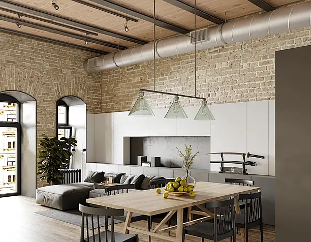 Loft Kitchen-Livingroom Interior design