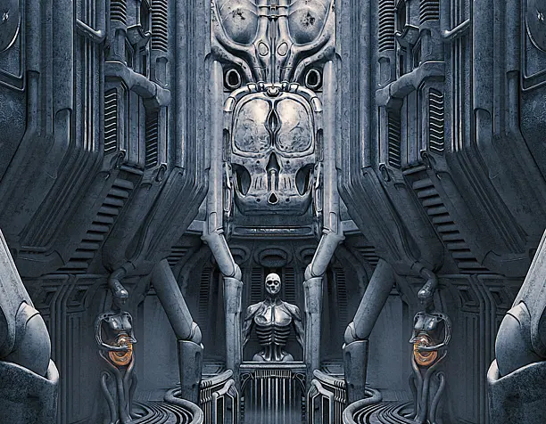 Giger style temple (сделано по референсу)