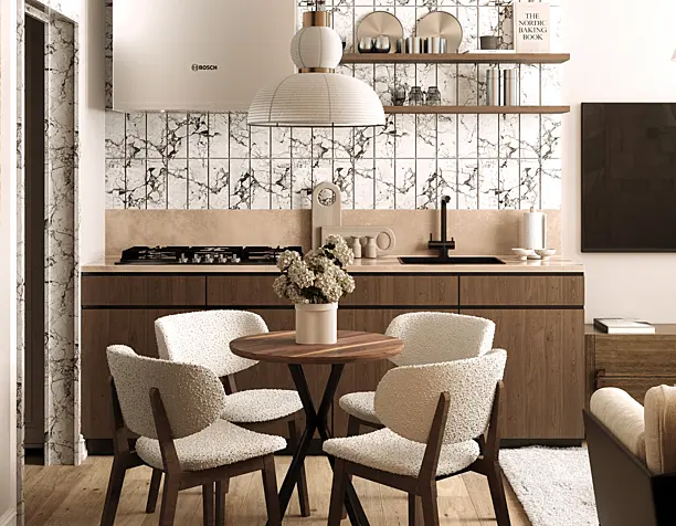 Living and kitchen room