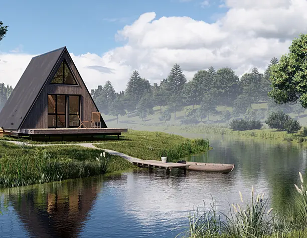 A-frame 3D Визуализация экстерьера
