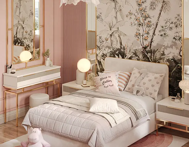 Girls' Nursery - Rose Gold - 360° Panorama