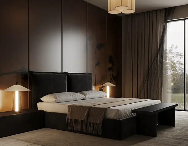 Dark Bedroom Interior