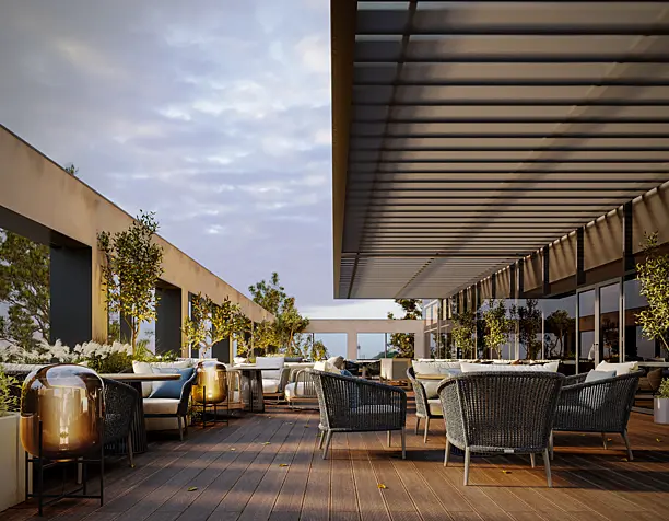 Trilliant hotel terrace