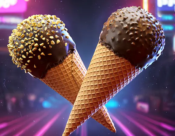 Ice Cream Cones with Nuts