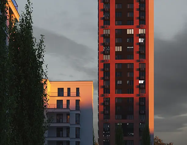 Закат солнца в городе