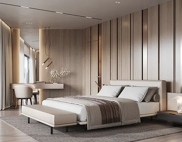 House in Switzerland. Master bedroom