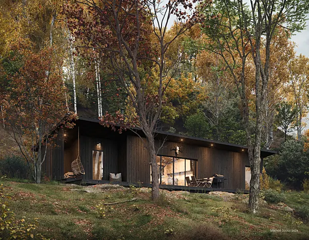 Wooden Black Forest Cabin. Autumn mood.