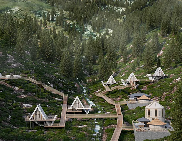 Зона отдыха в горах Кыргызстана.