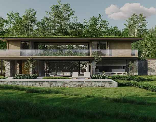 Holiday house in the meadow of the resort town (сделано по референсу)