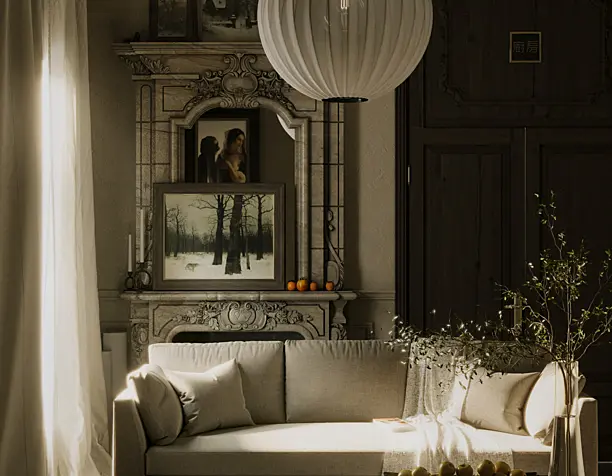 Living room in mixed ethnic style