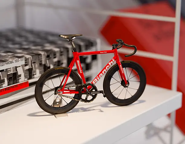 Bianchi Super Pista bicycle miniature in interior