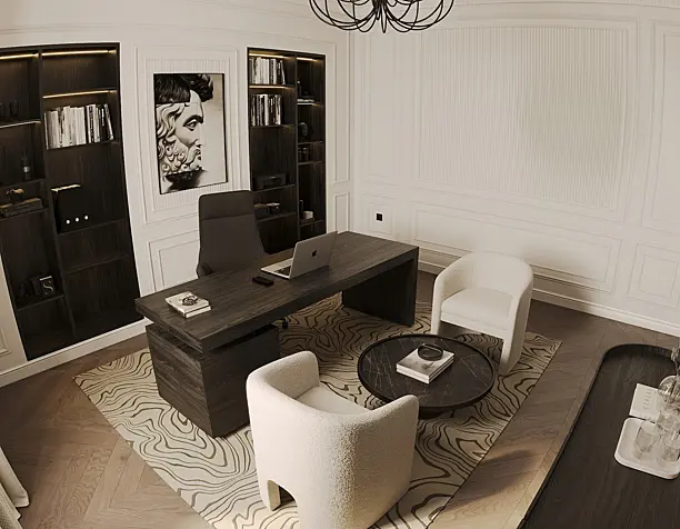 Neoclassical Home Office Design