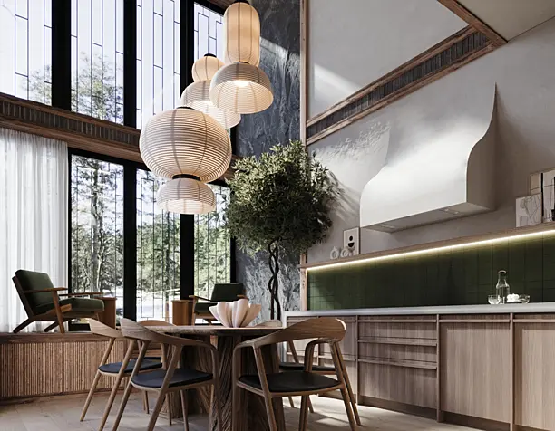 Wabi-Sabi Kitchen and Living Room