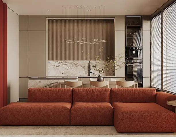 Living room RED ACCENT