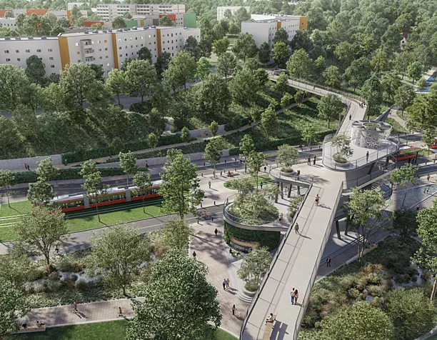 Umgestaltung Verkehrsanlagen und öffentliche Räume für die Neue Mitte Südost in Erfurt - 1. prize