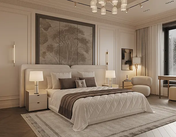 Neoclassical master bedroom
