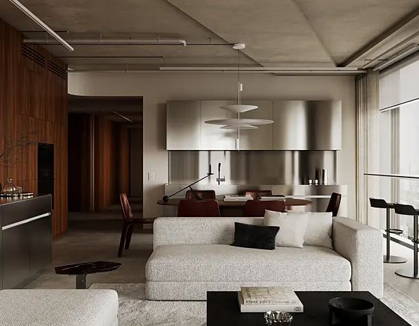 Living room + kitchen (сделано по референсу)