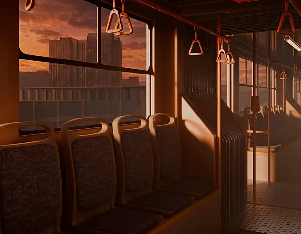 Train in the sunset (made based on a reference)