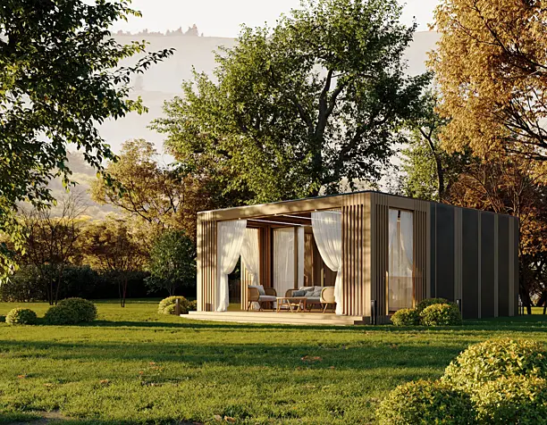 Hotel lodge in the forest