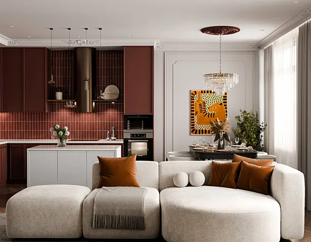 Contemporary Interior with Warm Accents