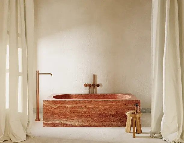 pink travertine.