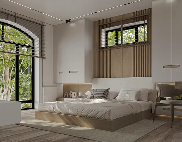 Modern & Minimalistic Bedroom | Interior Design& Visualization​​​​​​​.