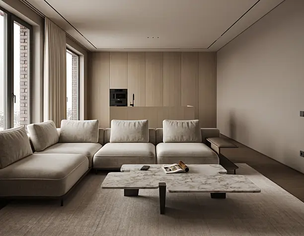 Warm minimalist penthouse